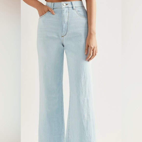 DL1961 Women's Hepburn Jeans - Light Blue Wide Leg Denim - Size 27 - Picture 1 of 8